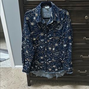 POL Dark Blue Embroidered Jacket